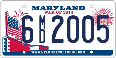 MD license plate 6MD2005