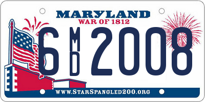 MD license plate 6MD2008