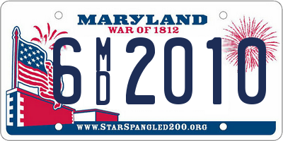 MD license plate 6MD2010
