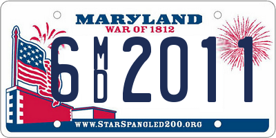 MD license plate 6MD2011