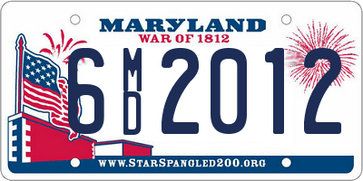 MD license plate 6MD2012