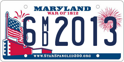 MD license plate 6MD2013