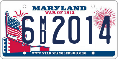 MD license plate 6MD2014