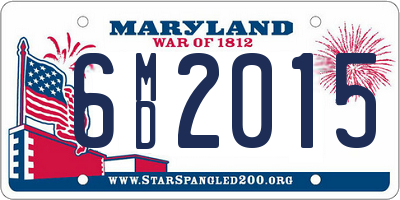 MD license plate 6MD2015