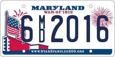 MD license plate 6MD2016