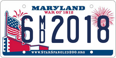 MD license plate 6MD2018