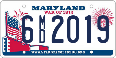 MD license plate 6MD2019