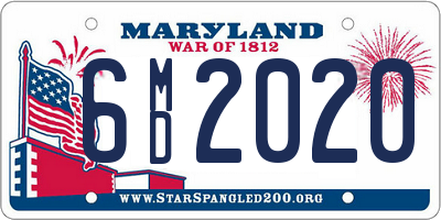 MD license plate 6MD2020