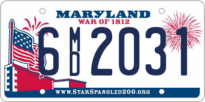 MD license plate 6MD2031