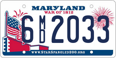 MD license plate 6MD2033