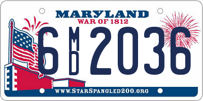 MD license plate 6MD2036