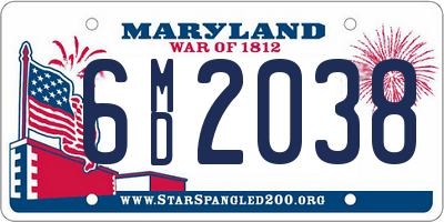 MD license plate 6MD2038