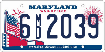 MD license plate 6MD2039