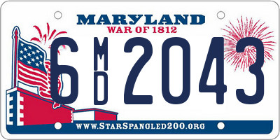 MD license plate 6MD2043