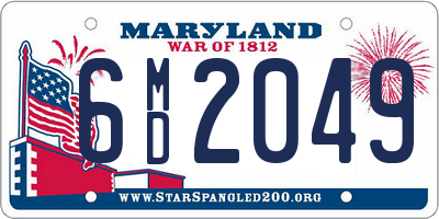 MD license plate 6MD2049