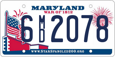 MD license plate 6MD2078