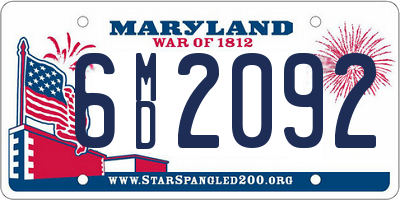 MD license plate 6MD2092