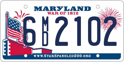 MD license plate 6MD2102