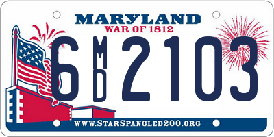 MD license plate 6MD2103