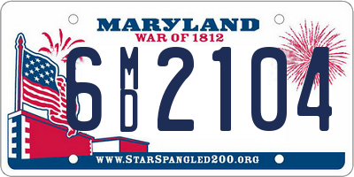 MD license plate 6MD2104