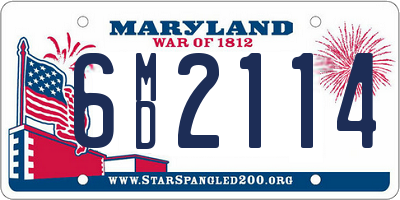 MD license plate 6MD2114