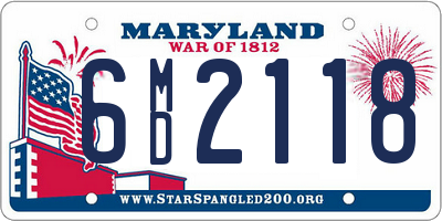 MD license plate 6MD2118