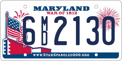 MD license plate 6MD2130