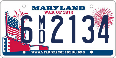 MD license plate 6MD2134