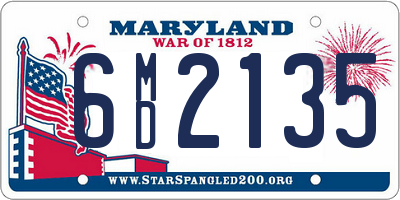 MD license plate 6MD2135