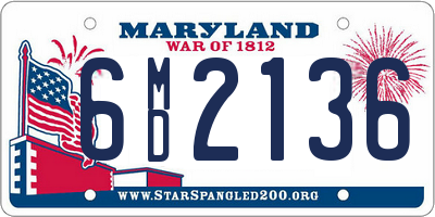 MD license plate 6MD2136