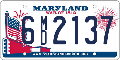 MD license plate 6MD2137