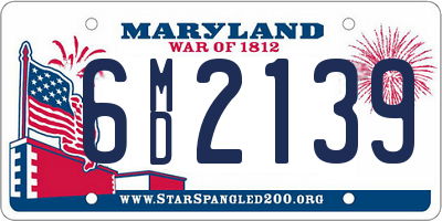 MD license plate 6MD2139