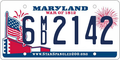 MD license plate 6MD2142