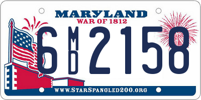 MD license plate 6MD2158