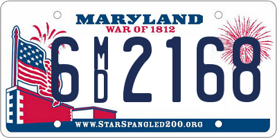 MD license plate 6MD2168