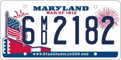 MD license plate 6MD2182