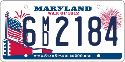 MD license plate 6MD2184