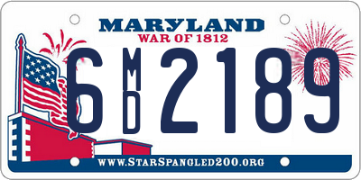 MD license plate 6MD2189