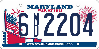 MD license plate 6MD2204