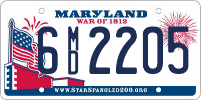 MD license plate 6MD2205