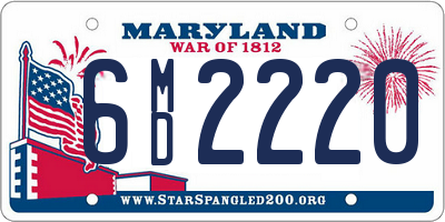 MD license plate 6MD2220