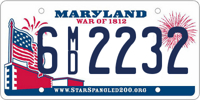 MD license plate 6MD2232