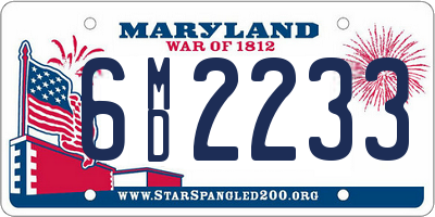 MD license plate 6MD2233