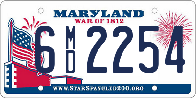 MD license plate 6MD2254