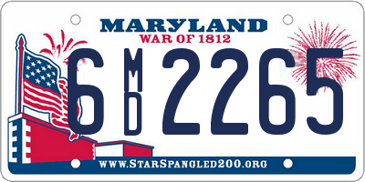 MD license plate 6MD2265