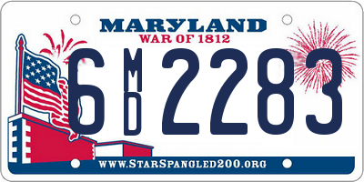 MD license plate 6MD2283