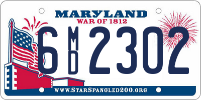 MD license plate 6MD2302
