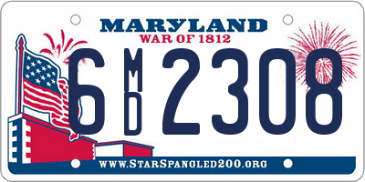 MD license plate 6MD2308