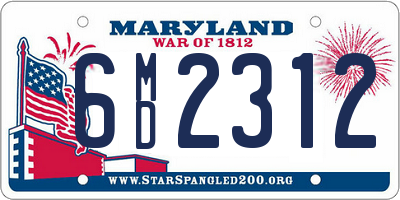 MD license plate 6MD2312