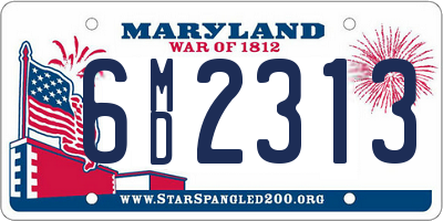 MD license plate 6MD2313